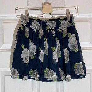 Abercrombie & Fitch Womens‎ Floral Mini Skirt Size S Navy Cottagecore Fairy